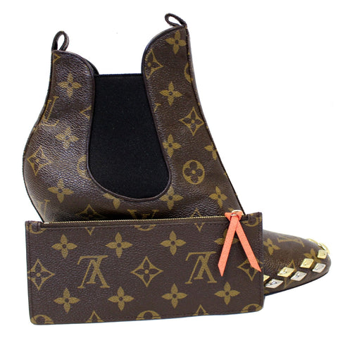 LOUIS VUITTON Felicie Zippered Monogram Canvas Insert Pouch Brown-US