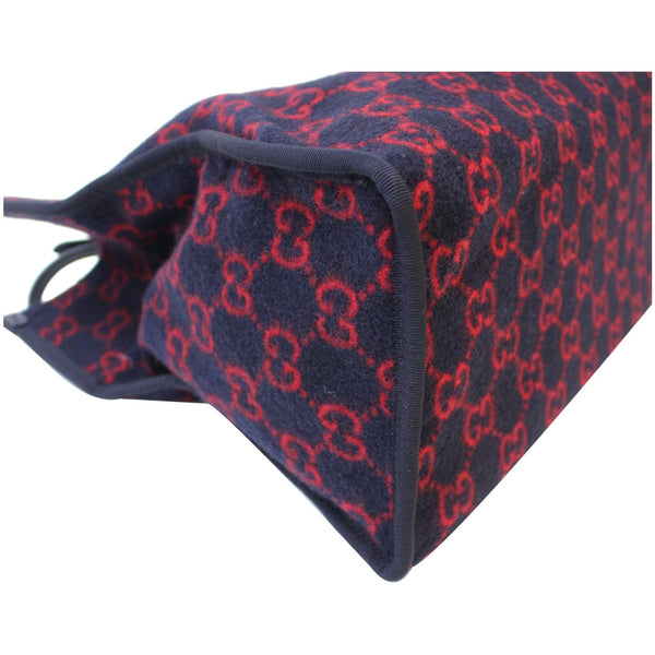 GUCCI GG Wool Tote Shoulder Bag Blue/Red 598169