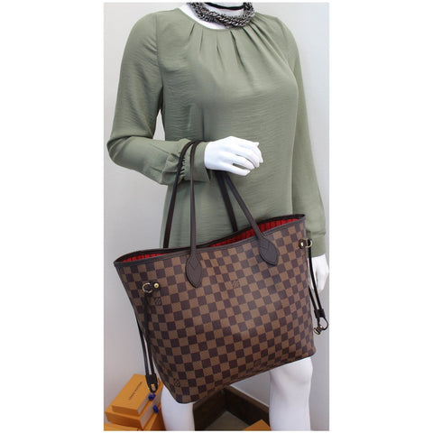 Louis Vuitton Neverfull MM Damier Ebene Tote Bag Brown for women