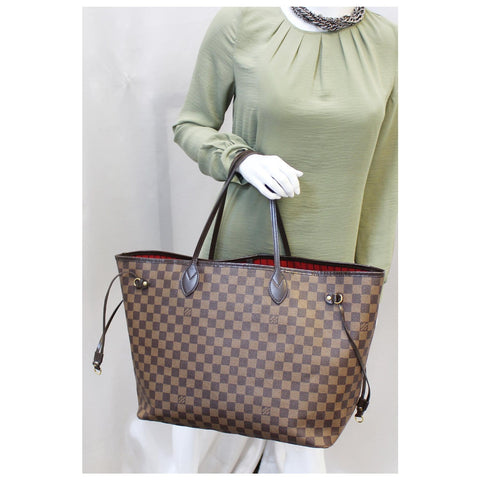 LOUIS VUITTON Neverfull GM Damier Ebene Tote Shoulder Bag Brown-US