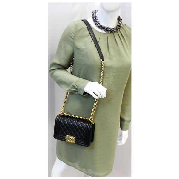 Chanel Le Boy Small Lambskin Leather Shoulder Bag for women