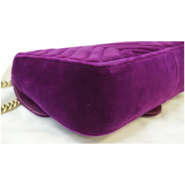 GUCCI GG Marmont Velvet Small Shoulder Bag Purple 443497
