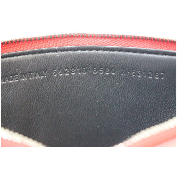 BALENCIAGA Triangle Patent Leather Coin Purse Red