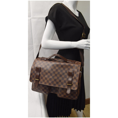 LOUIS VUITTON Broadway Damier Ebene Messenger Bag Brown