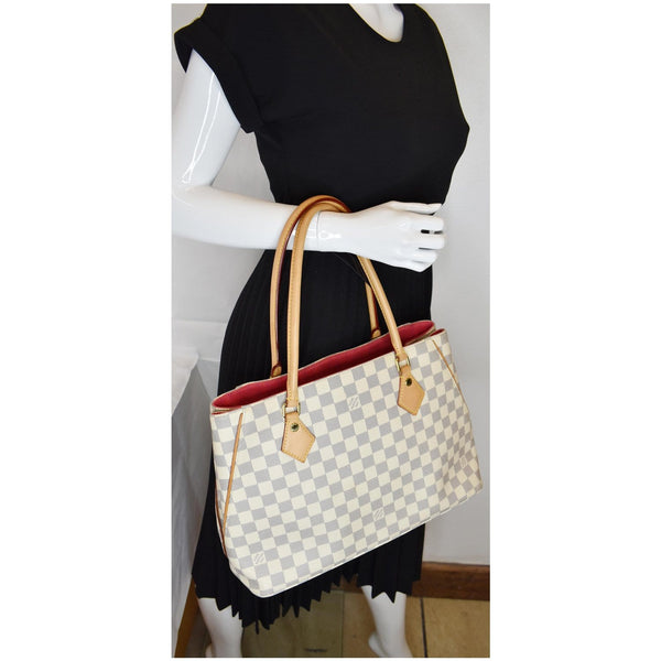 LOUIS VUITTON Calvi Damier Azur Shoulder Bag White