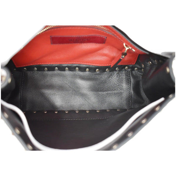 VALENTINO Medium Rockstud Spike Quilted Leather Tote Crossbody Bag White