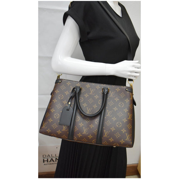 LOUIS VUITTON Soufflot MM Monogram Canvas Shoulder Bag Black