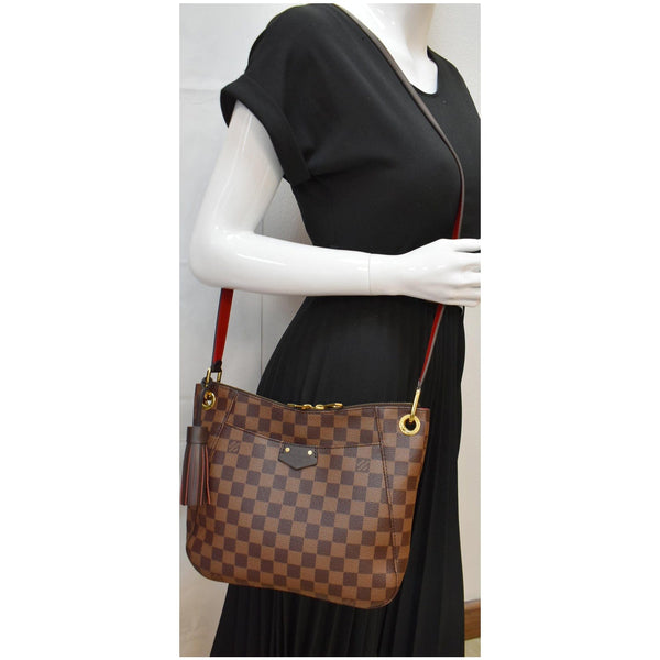 LOUIS VUITTON South Bank Besace Damier Ebene Crossbody Bag Brown