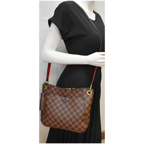 LOUIS VUITTON South Bank Besace Damier Ebene Crossbody Bag Brown