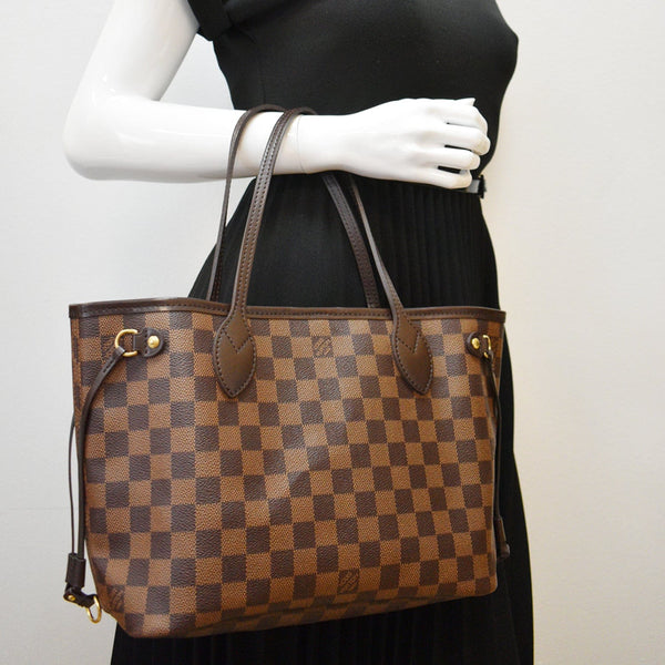 LOUIS VUITTON Neverfull PM Damier Ebene Shoulder Bag Brown - New Year Deals