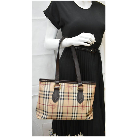 BURBERRY Haymarket Check Tote Bag Multicolor