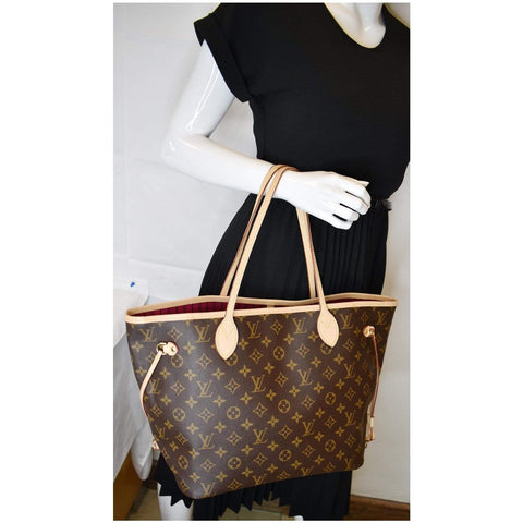LOUIS VUITTON Monogram Canvas Neverfull MM Brown Tote Bag