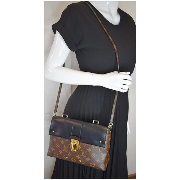LOUIS VUITTON One Handle Flap MM Monogram Canvas Shoulder Bag Brown