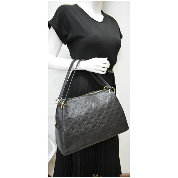 LOUIS VUITTON Ponthieu PM Empreinte Leather Shoulder Bag Black