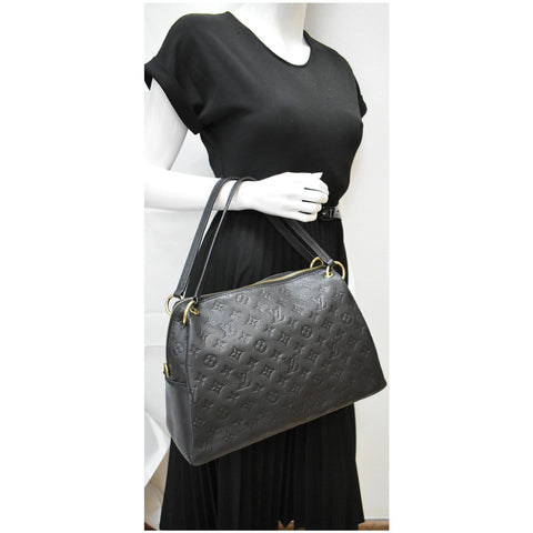 LOUIS VUITTON Ponthieu PM Empreinte Leather Shoulder Bag Black