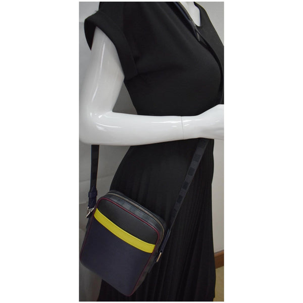 LOUIS VUITTON Danube PM Slim Damier Graphite Epi Pochette Crossbody Bag Blue - Final Sale