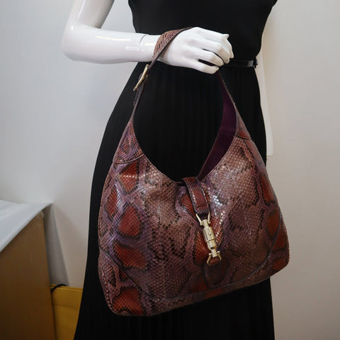 Gucci Jackie Medium Python Shoulder Bag Purple - DDH