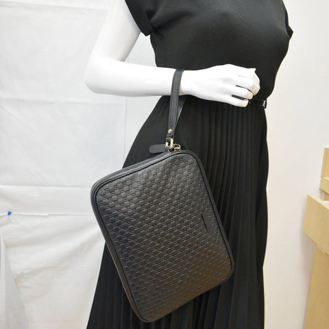 Gucci Microguccissima Leather Clutch Bag Black | DDH