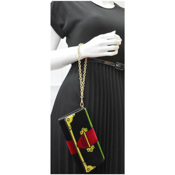 Prada Cahier Velvet Clutch Bag Multicolor - Milano Edition
