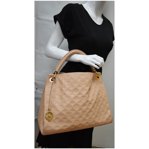 LOUIS VUITTON Artsy MM Empreinte Leather Shoulder Bag Dune
