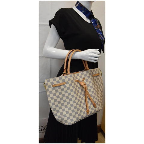 LOUIS VUITTON Girolata Damier Azur Shoulder Bag White