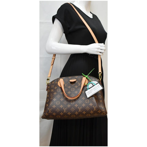 LOUIS VUITTON Rivoli MM Monogram Canvas 2WAY Shoulder Bag Brown