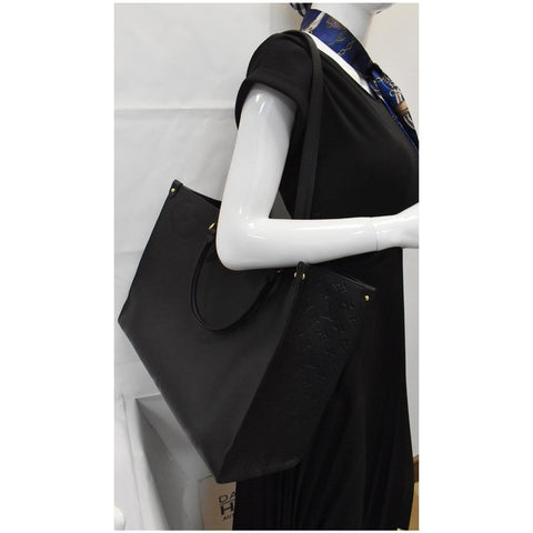 LOUIS VUITTON Onthego GM Monogram Empreinte Shoulder Bag Black