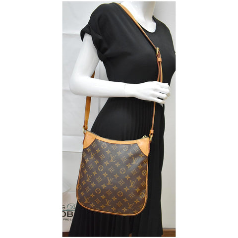 LOUIS VUITTON Odeon PM Monogram Canvas Crossbody Bag Brown