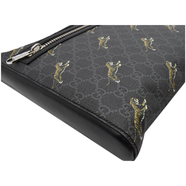GUCCI Bestiary Tigers GG Supreme Square Messenger Bag Black 474137