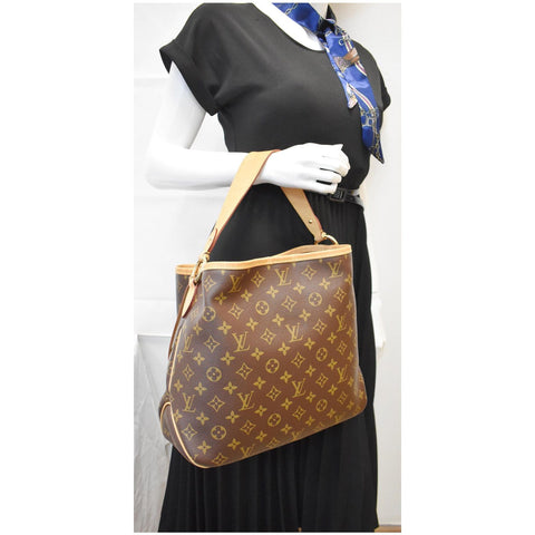 LOUIS VUITTON Delightful PM Damier Ebene Hobo Bag Brown