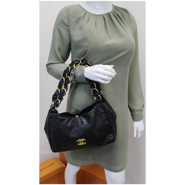 CHANEL CC Classic Small Lambskin Shoulder Bag Black