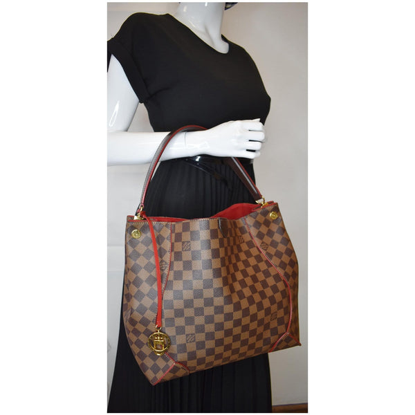LOUIS VUITTON Caissa Damier Ebene Hobo Bag Brown