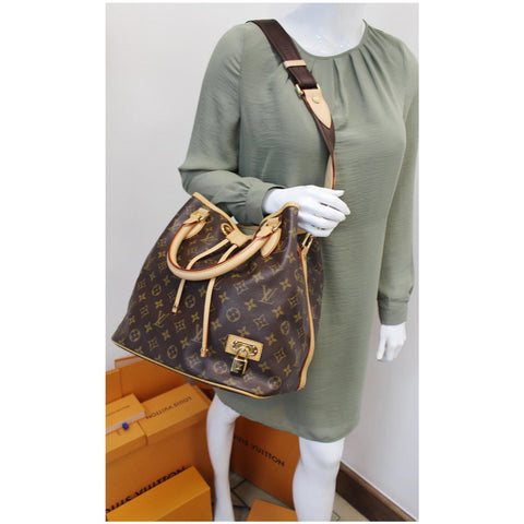 LOUIS VUITTON Neo Monogram Canvas Shoulder Bag Brown