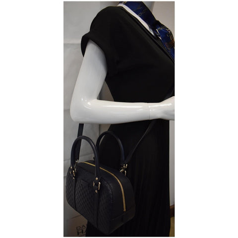 GUCCI Microguccissima Small Leather Crossbody Bag Blue 510289