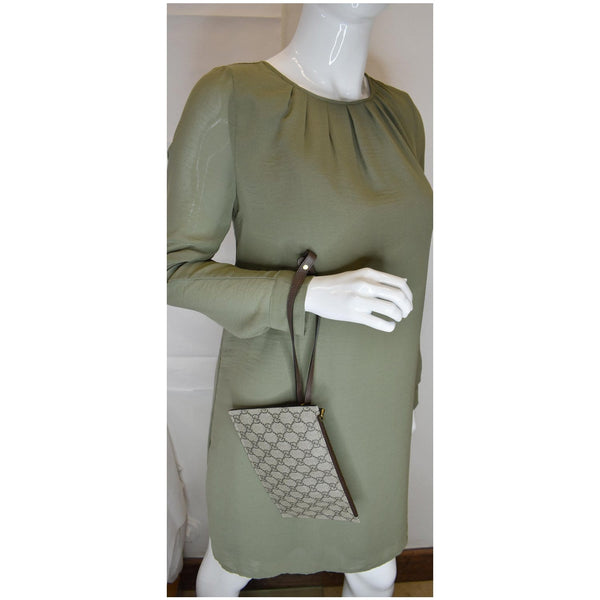 GUCCI Ophidia Soft GG Supreme Pouch Wristlet Beige 519335