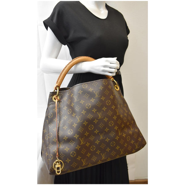 LOUIS VUITTON Artsy MM Monogram Canvas Shoulder Bag Brown