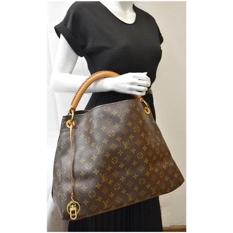 LOUIS VUITTON Artsy MM Monogram Canvas Shoulder Bag Brown