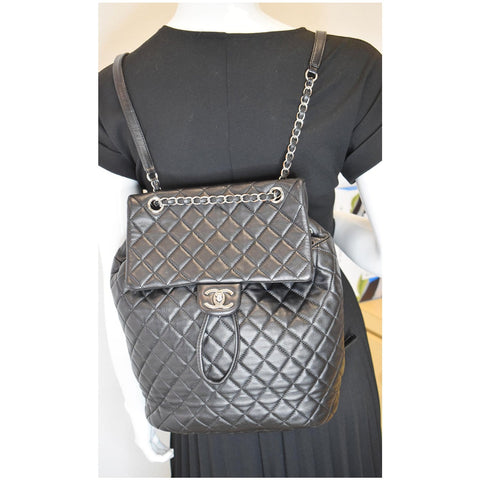 Chanel Small Urban Spirit Lambskin Backpack Bag black