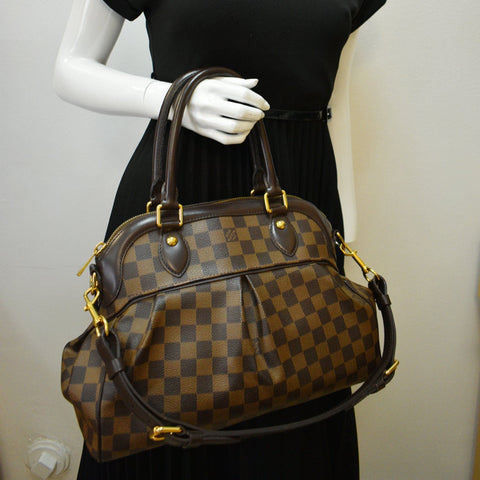 LOUIS VUITTON Trevi PM Damier Ebene Shoulder Bag Brown