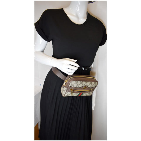 GUCCI Ophidia Small GG Supreme Canvas Web Belt Bag Brown 517076 - Final Sale