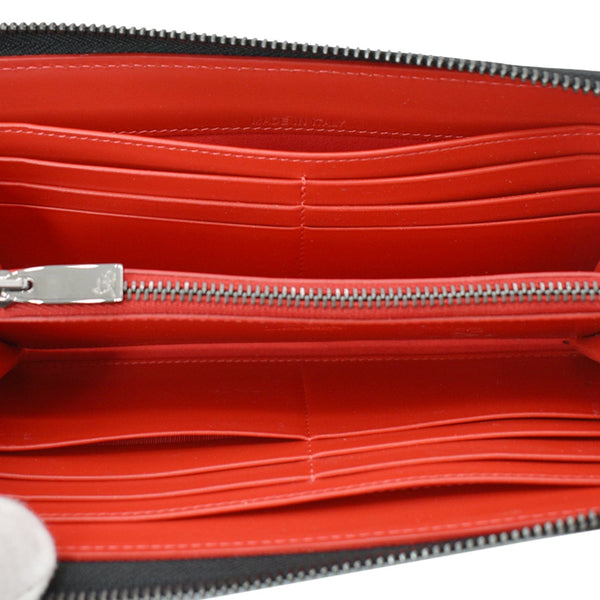 CHRISTIAN LOUBOUTIN Spike Panettone Leather Zippy Wallet Black - sold