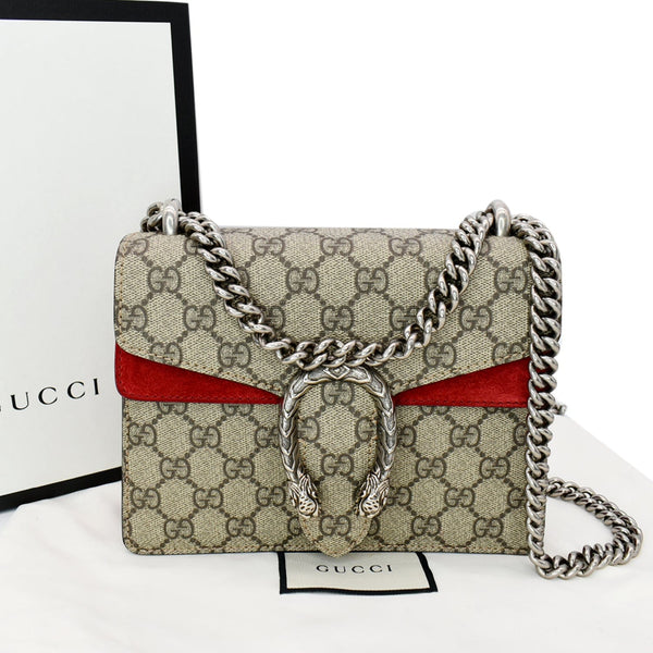 Gucci Dionysus Mini GG Supreme Canvas Crossbody Bag Beige