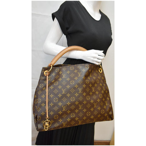 LOUIS VUITTON Artsy MM Monogram Canvas Hobo Bag Brown