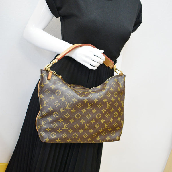 LOUIS VUITTON Sully PM Monogram Canvas Shoulder Bag Brown
