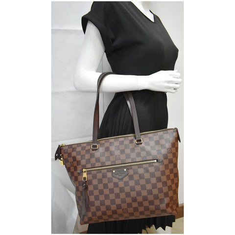 LOUIS VUITTON Iena MM Damier Ebene Shoulder Bag Brown