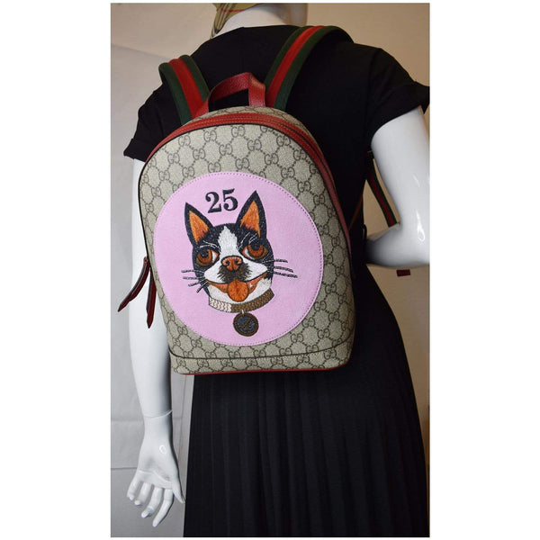 Gucci Bosco GG Supreme Canvas Shoulder Backpack Bag - for Women