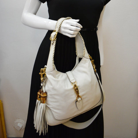 White GUCCI New Jackie 2way Shoulder Handbag - DDH