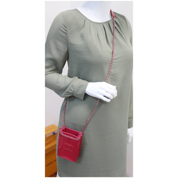 Chanel O-Phone Holder Patent Leather Crossbody Bag