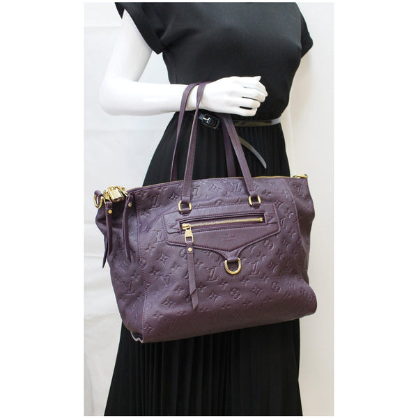 LOUIS VUITTON Lumineuse PM Monogram Empreinte Leather Shoulder Bag Plum