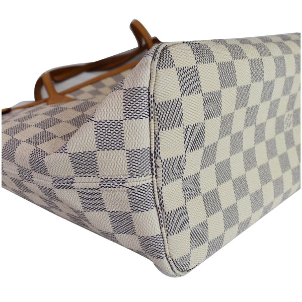 Louis Vuitton Neverfull MM Damier Azur Shoulder Bag - right corner